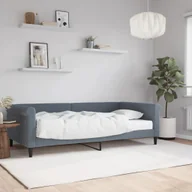 Łóżka - Sofa z materacem do spania, ciemnoszara, 100x200 cm, aksamit Lumarko! - miniaturka - grafika 1