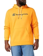 Bluzy męskie - Champion Męska bluza z kapturem American Classics Fall Fleece Big Logo, żółty musztardowy, S - miniaturka - grafika 1