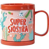 Kubki dla dzieci - Plastikowy kubek 3D z napisem Super Siostra - miniaturka - grafika 1