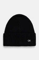 Czapki damskie - Calvin Klein czapka wełniana kolor czarny wełniana K60K612592 - miniaturka - grafika 1