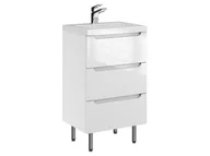 Szafki łazienkowe - Szafka Stojąca Z Umywalką ETH 50 cm - Biały Wysoki Połysk - miniaturka - grafika 1