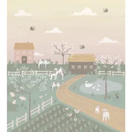 Fototapety - Fototapeta zwierzęta hodowlane zielonymIróżowym - 250 x 279 cm - ESTAHOME - miniaturka - grafika 1