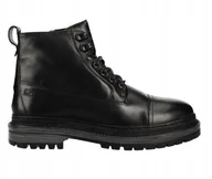 Botki męskie - Pepe Jeans Czarne Trzewiki Męskie Ze Skóry Naturalnej 41 Awf - miniaturka - grafika 1