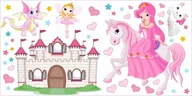 Naklejki na ścianę - Naklejki dla dzieci 150cm zamek Księżniczka 6, 150x75 cm - miniaturka - grafika 1