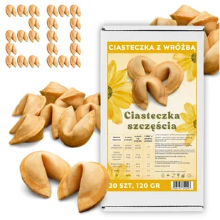 Ciasteczka z Wróżbą dla gości Ciasteczka Szczęścia klasyczne 20 sztuk - Pieczywo chrupkie - miniaturka - grafika 1