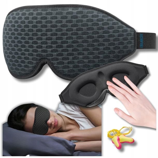Opaska Na Oczy Do Spania Maska 3d Jedwabna 100% Zaciemnienia Regulowana Sen