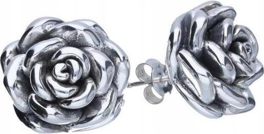 Srebrne kolczyki 925 Róże 20mm 5,70g sztyfty/wkrętki damskie na prezent