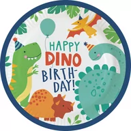 Dekoracje i nakrycia stołu na imprezę - Talerze Dino-Mite okrągłe papier 23cm 8szt - miniaturka - grafika 1