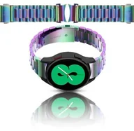 Akcesoria do smartwatchy - Bizon Pasek ze stali nierdzewnej Strap Watch Aura do Samsung Galaxy Watch FE/7/6/6 Classic/5/5 Pro/4/4 Classic, tęczowy - miniaturka - grafika 1