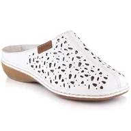 Klapki i japonki damskie - Klapki ażurowe Rieker W 65996-80 białe - miniaturka - grafika 1