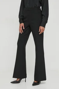 Calvin Klein spodnie damskie kolor czarny dzwony high waist - Spodnie damskie - miniaturka - grafika 1