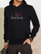 Bluzy męskie - Bluza męska z kapturem czarna Dstreet BX5715-M - miniaturka - grafika 1
