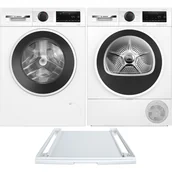 Zestawy AGD - Zestaw AGD Bosch Serie 6 Pralka WGG242ZGPL 9kg + Suszarka WQG1417GPL 9kg + Łącznik WTZ27400 - miniaturka - grafika 1