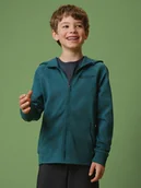 Bluzy dla chłopców - 4F Bluza dresowa regular z kapturem chłopięca - turkusowa 164 (13-14 lat) - miniaturka - grafika 1