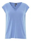 Koszulki i topy damskie - Pieces Koszulka "Kamala" w kolorze błękitnym - miniaturka - grafika 1