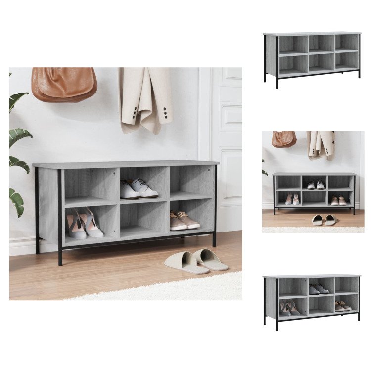 vidaXL Stojak na buty szary Sonoma 100x35x50 cm materiał drewnopochodny - Stojaki i szafki na buty