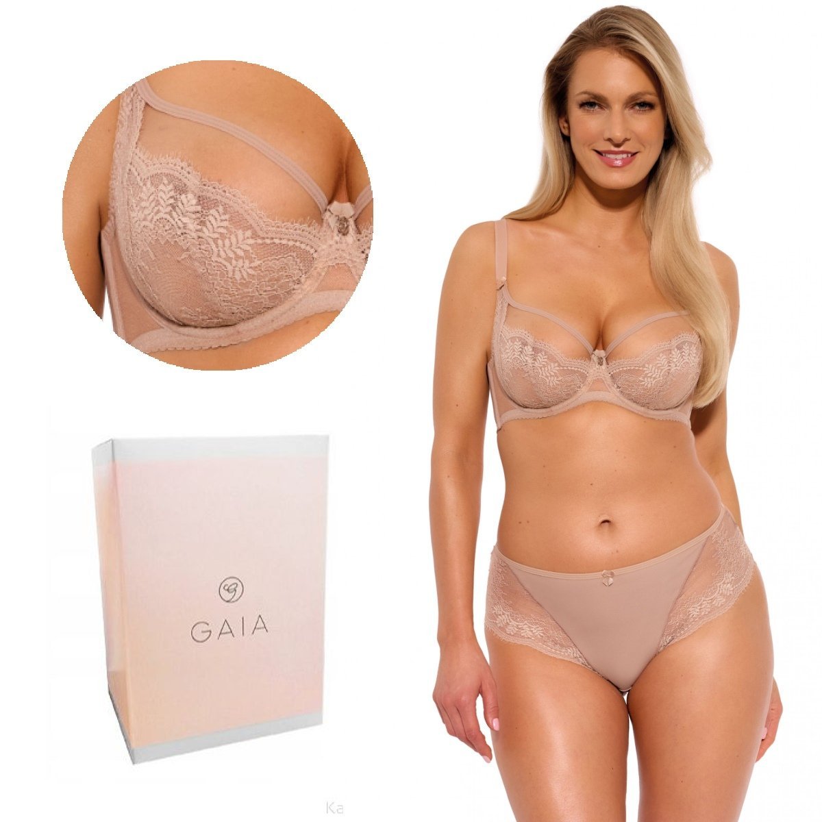 Biustonosz z koronką GAIA Soft Camilla 1262 miękki mokka 70J