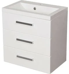 Szafka łazienkowa biała 60 cm z umywalką FOKUS NEW - Szafki łazienkowe Szafka łazienkowa biała 60 cm z umywalką FOKUS NEW - Szafki łazienkowe - miniaturka - grafika 1