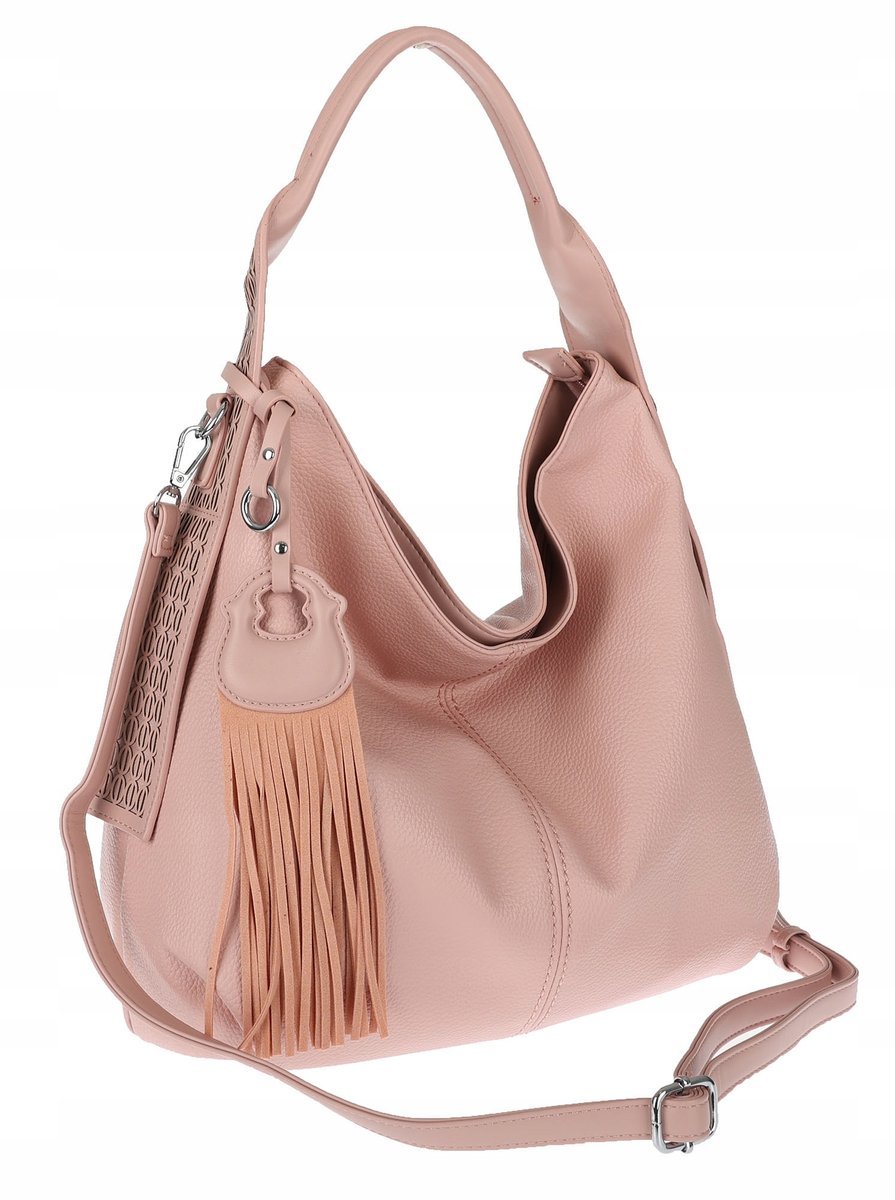 Torebka Damska Listonoszka Worek Shopper Torba na Ramię MC748 Różowa