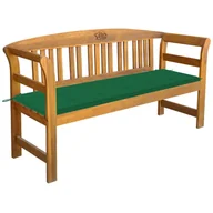 Ławki ogrodowe - vidaXL Ławka ogrodowa z poduszką, 157 cm, lite drewno akacjowe - miniaturka - grafika 1