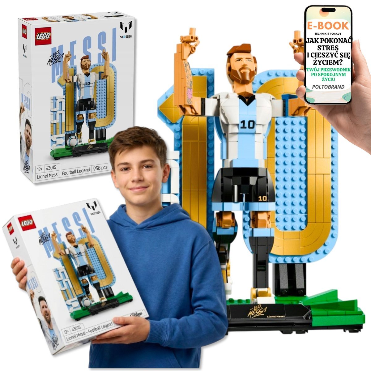 KLOCKI LEGO PIŁKA NOŻNA Lionel Messi 43015 Kolekcjonerska Figurka LEGO Dla Fana Futbolu + E-BOOK-1