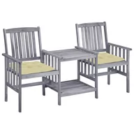 Meble ogrodowe - Lumarko Krzesła ogrodowe ze stolikiem i poduszkami, drewno akacjowe! - miniaturka - grafika 1