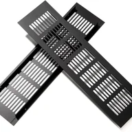 Kratki wentylacyjne - Aluminiowa kratka wentylacyjna do szaf i pokoi, 30 x 8 cm, czarna, 2 sztuki - miniaturka - grafika 1