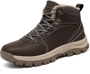 BUTY MĘSKIE ZIMOWE TREKKINGOWE BRĄZOWE OCIEPLANE WODOODPORNE 45 - Moda i Uroda OUTLET - miniaturka - grafika 1