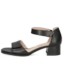 Sandały damskie - Caprice Skórzane sandały w kolorze czarnym na obcasie - miniaturka - grafika 1