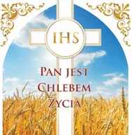 Ikony i obrazy sakralne - Baner na Boże Ciało "Pan jest chlebem życia" 150x150 cm - miniaturka - grafika 1