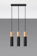 Lampy sufitowe - Sollux Lighting Lampa wisząca PABLO 3L czarna - miniaturka - grafika 1