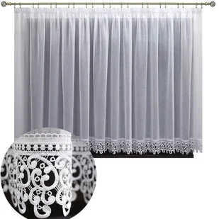 Firanka batyst gotowa z gipiurą 300x150 cm biała - Firany - miniaturka - grafika 1