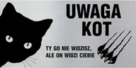 Akcesoria BHP - Tabliczka informacyjna, tabliczka na drzwi, UWAGA KOT 10x20cm - miniaturka - grafika 1