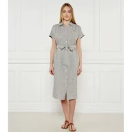 Sukienki - Tommy Hilfiger Lniana sukienka z paskiem - miniaturka - grafika 1
