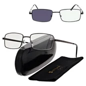 Okulary korekcyjne, oprawki, szkła - Plusy +2.50 Fotochromowe okulary do czytania z flexami ST342 czarne - miniaturka - grafika 1