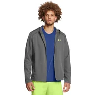 Kurtki męskie - Męska kurtka do biegania Under Armour UA Storm Run Hooded Jacket - szara - UNDER ARMOUR - miniaturka - grafika 1