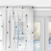 Firany - Firana XMAS wzór XM60 | Choinki na białym tle 140 x 150 cm - miniaturka - grafika 1