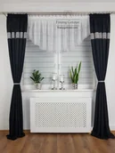 Firany - Firana gotowa z cyrkoniami, firanka do salonu krótka z zdobieniami - miniaturka - grafika 1