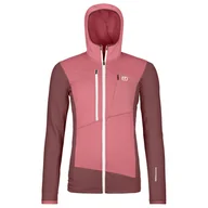 Bluzy sportowe damskie - Bluza damska Ortovox Fleece Grid Hoody W Rozmiar: S / Kolor: różowy - miniaturka - grafika 1