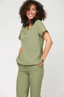 Bluza Medyczna Emily Oliwkowa Rozmiar: M - Odzież medyczna - miniaturka - grafika 5