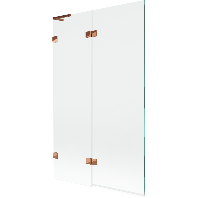 Mexen Lunar L parawan nawannowy 2-skrzydłowy lewy 110 x 150 cm, transparent, różowe złoto - 897L-110-100-60-00-L