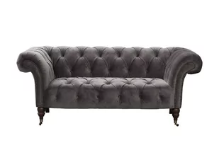 Dekoria Sofa Chesterfield Glamour Velvet Dark Grey 2os. 187x94x75cm 006-483 - Sofy i kanapy - miniaturka - grafika 1