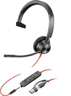 Słuchawki - Poly Blackwire 3315 Monaural Microsoft Teams Certified USB-C Headset +3.5mm Plug +USB-C/A Adapter 8X218AA - miniaturka - grafika 1