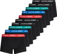 Majtki męskie - Bokserki męskie JACK&JONES, opakowanie 10 sztuk - JACHUEY TRUNKS, bawełna stretch czerwony/niebieski/petrol/czarny 2XL - miniaturka - grafika 1