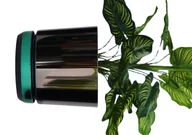 Donice - 16 cm Doniczka DUO dwukolorowa CZARNA z podstawką ZIELONA * nowoczesna * styl glamour * efekt lustra black * wysoki lustrzany połysk metaliczna * z .. - miniaturka - grafika 1