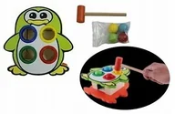 Zabawki interaktywne dla dzieci - Drewniana Wbijanka Przebijanka Wbijak Pingwin - miniaturka - grafika 1
