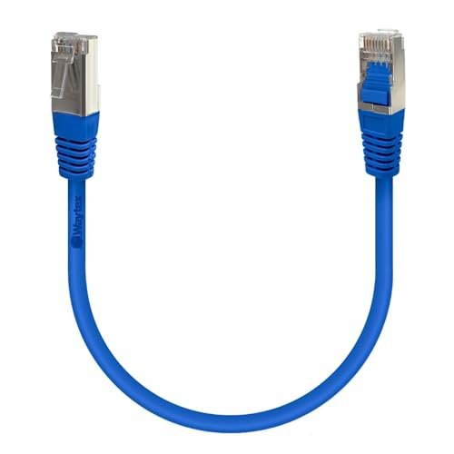 Waytex 33801 Kabel sieciowy RJ45 Cat 6a S/FTP 500 MHz ekranowany 100% miedź LSZH bez halogenu - kompatybilny z PC, drukarką, pudełkiem, routerem, przełącznikiem sieciowym, konsolami do gier, TV - 0,5