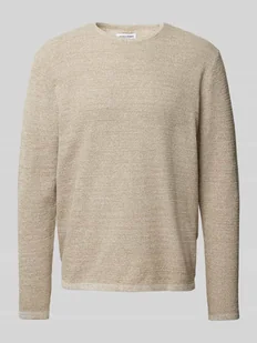 Sweter z dzianiny z okrągłym dekoltem model ‘GEORGE’ - Swetry męskie - miniaturka - grafika 1