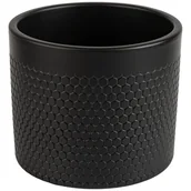 Donice - Ceramik Osłonka doniczki ceramiczna 23.5cm plaster miodu czarna - miniaturka - grafika 1