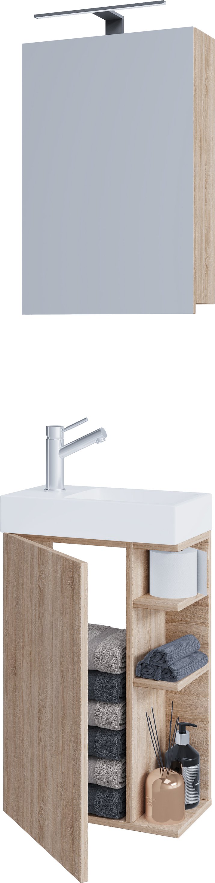 umywalka 2-częściowa Szafka łazienkowa z lustrem Lumia